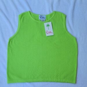 NWT Vintage Lilly Pulitzer Size XL  Lime  Knit Tank Top